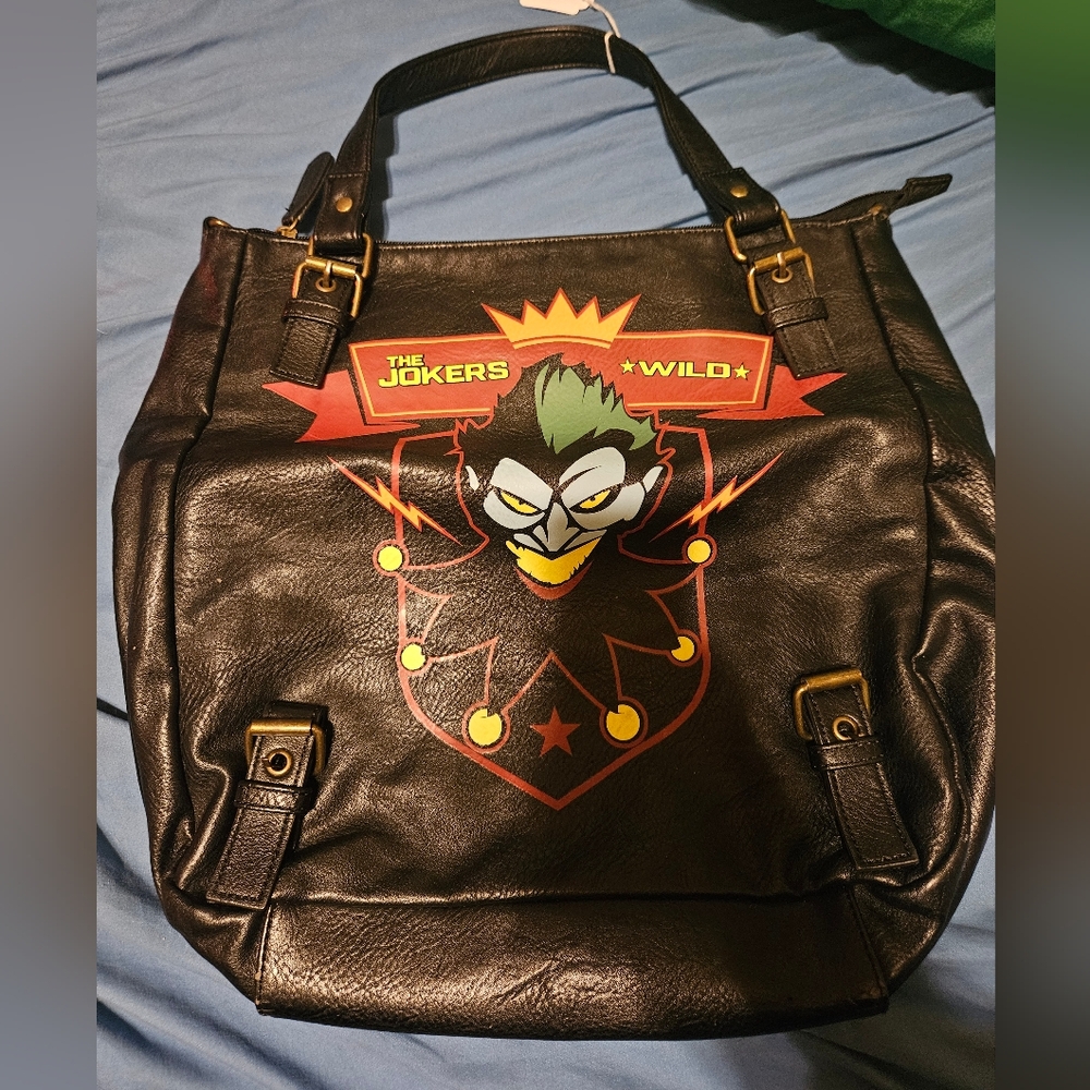 The Jokers Wild DC Batman Black Faux Leather Bag